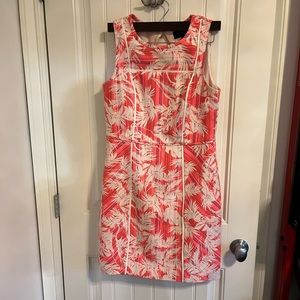 J Crew Jacquard palm print dress with amazing back